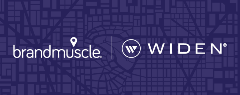 BrandMuscle and Widen logos