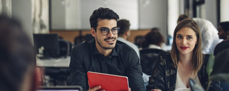 Man and woman in an office