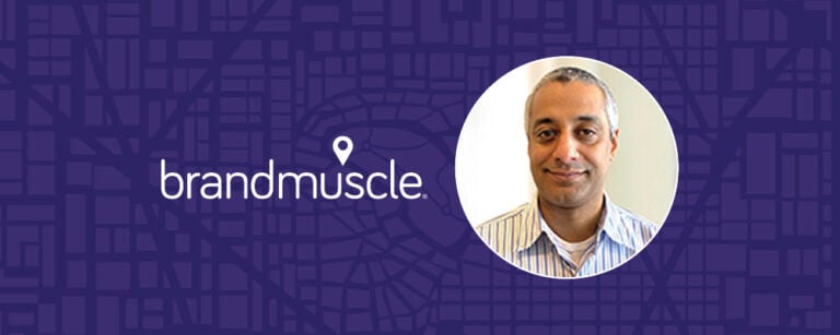 rakesh rao cto headshot with BrandMuscle logo