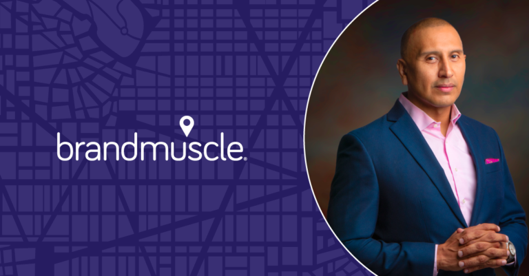 brandmuscle logo with headshot of Robert Olivares