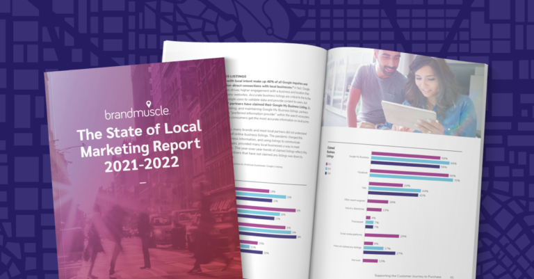 The state of local marketing report 2021-2022 cover and open book